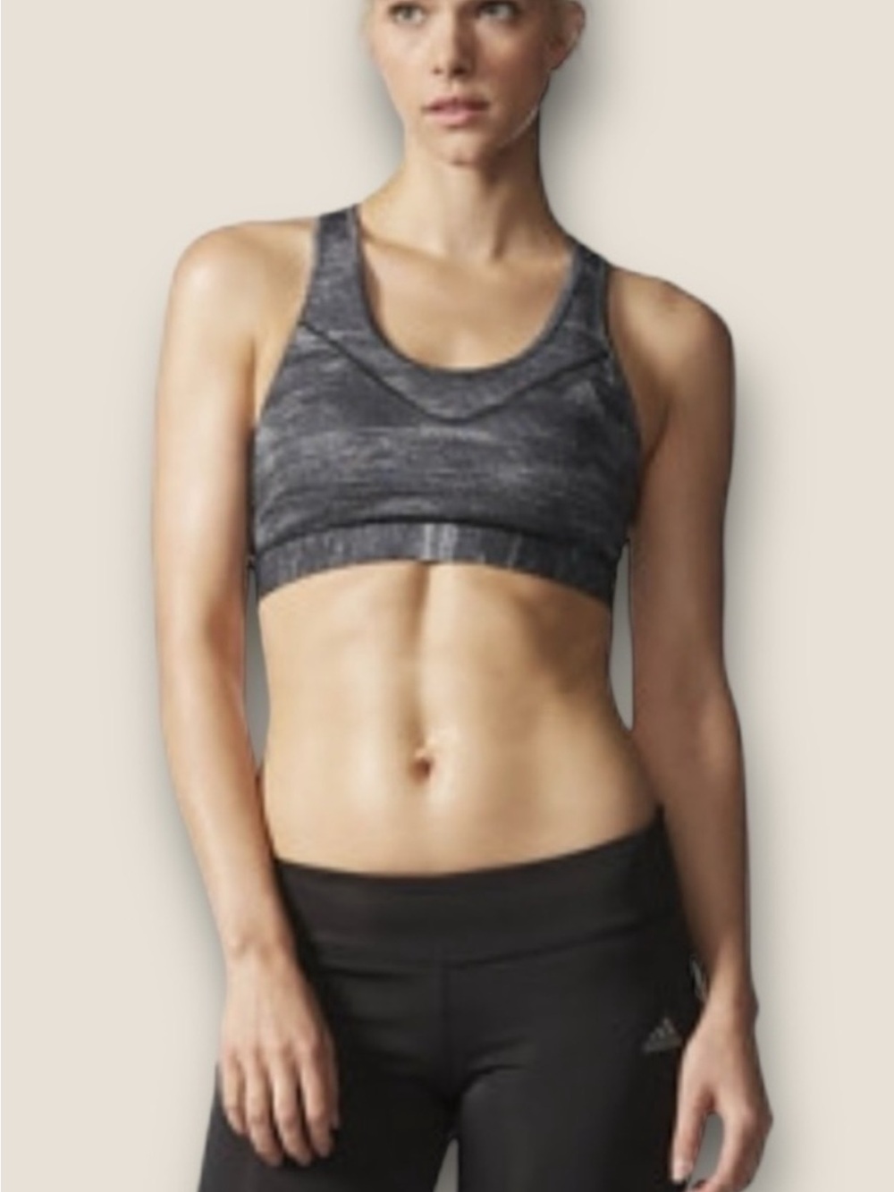 adidas Black Heather Racerback Sports Bra